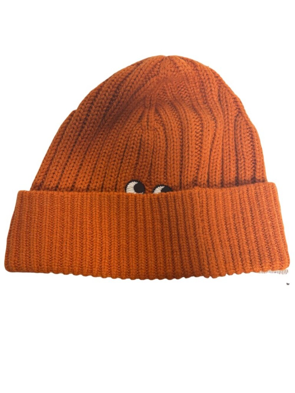 Anya Hindmarch Wool Blend Beanie Uniqlo Knitted Heattech Hat Unisex in Orange - Picture 6 of 8